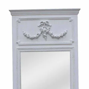 Wall Mirror Decoration New Style Classic French Country Style Stone Grey Solid Wood Mirror Customized