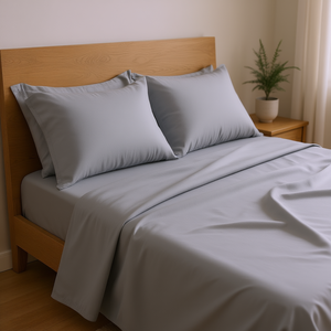 Parure de draps Vianney 100% coton, taille double, design uni, pour usage domestique - Product Image 2