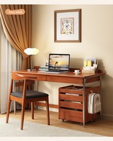 Escritorio Moderno para Oficina en Casa con Estante de Almacenamiento Integrado y Silla Ergonómica para Estudiar y Trabajar desde Casa