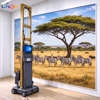 LINCJET LC-A2 Printer Dinding Dekorasi Rumah Portabel Baru dengan Kepala Cetak DX7, UV Otomatis Kecepatan Tinggi untuk Dinding Fitur Ruang Tamu dan Kamar Tidur