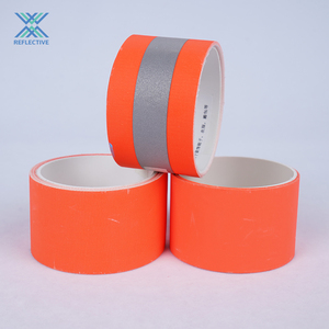 LX huỳnh quang chống cháy phản quang Băng Polyester vật liệu phản chiếu Vinyl cho lính cứu hỏa quần áo sọc thiết kế - Product Image 4
