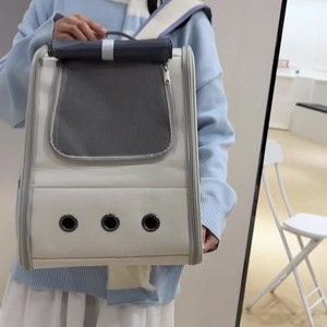<b>Cat</b> <b>Backpack</b> Portable Breathable Canvas <b>Carrier</b> For Small Dogs And <b>Cats</b> With Zipper Closure And Ventilation Holes - Product Image 3