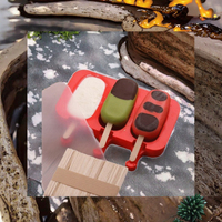 Moules à Popsicle en Silicone 3 Trous sans BPA 50 Bâtons en Bois Moules à Crème Glacée Maison Moules à Crème Glacée Silicone Enfants