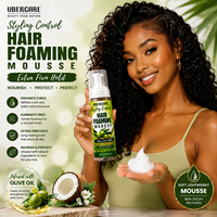 Mousse coiffante forte tenue à l'huile d'olive pour définir les boucles, les tresses, les ondulations et les cheveux texturés