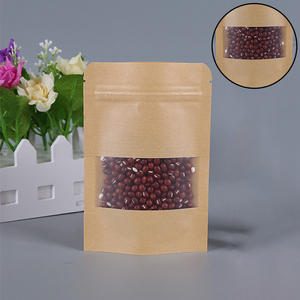 Bolsa de almacenamiento de papel Kraft personalizada, cierre de cremallera para ventana redonda, para aperitivos, regalos, productos secos, frutos secos, embalaje de alimentos, sellada - Product Image 2