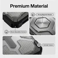 Étui de protection robuste et magnétique transparent en TPU+PC antichoc de luxe pour iPhone 17/16/15 et autres modèles