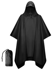 Poncho impermeable con capucha y logotipo personalizado, chaqueta impermeable de poliéster para hombres, mujeres, adultos, para acampar, hacer senderismo y viajar al aire libre. - Product Image 1