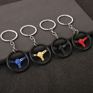 Racing Steering Wheel <b>Personality</b> Modified Car Key Chain Steering Wheel Creative Model Metal <b>Keychain</b> Bag Pendants - Product Image 1