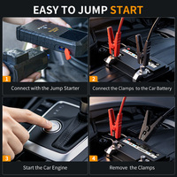 [J20] Démarreur d'urgence pour voiture 12V 1000A, booster de batterie, batterie externe haute capacité pour véhicules et camions, noir