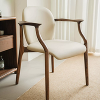 Chaise de salle à manger en bois massif, rétro, élégante, légère et luxueuse, pour usage domestique, durable, simple, design.