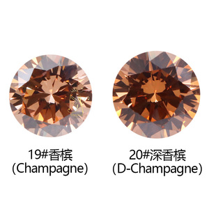 Piedras de Circonia Cúbica (CZ) de Alta Calidad 5A, Tratadas Termicamente, Corte Brillante Redondo de 1mm-3mm, Color Champán Sintético con Efecto de Fuego - Product Image 3