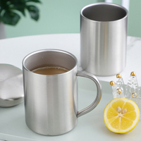 Mug isotherme portable en acier inoxydable à double paroi avec poignée et mousqueton, 200 ml et 300 ml, pour camping, voyage, café et lait