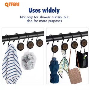 Logo personnalisé prix de gros fleur décoration antirouille résine <span class=keywords><strong>rideau</strong></span> de douche crochet <span class=keywords><strong>pour</strong></span> salle de bain <span class=keywords><strong>barre</strong></span> de douche - Product Image 5