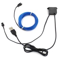 Accesorios de interior para coche, lámpara de ambiente de 5m, línea de luz fría con USB, tablero decorativo, consola, luz ambiental LED automática