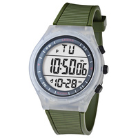 Montre numérique sportive à écran blanc transparent LASIKA WF7005, rétroéclairage LED, chronomètre, alarme, résistante à l'eau 3BAR, vente en gros d'usine