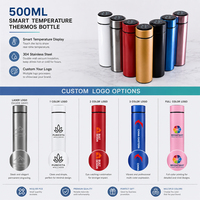 Termo con Pantalla de Temperatura, Botella de Agua Inteligente de Acero Inoxidable de 500 ml, Termo Digital Inteligente