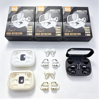 Écouteurs sans fil 2-en-1 pour couple, oreillettes doubles à clipser, casque TWS avec affichage LED pour le sport, le gaming, les voyages et l'usage quotidien