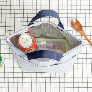 Insulated <b>Lunch</b> <b>Bag</b> Oxford Cloth <b>Tote</b> <b>Bag</b> Keep Warm Cold Picnic <b>Bag</b> Solid Color - Product Image 2