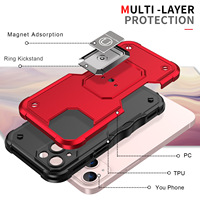 Coque de protection hybride TPU+PC anti-chute avec support magnétique à motif animal hardcore, moulée par injection, pour la série [Série]