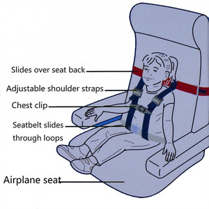 調節可能な飛行機の子供旅行子供飛行機の車の安全なハーネス赤ちゃんの安全ベルト - Product Image 4