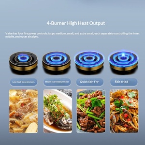 Kompor <span class=keywords><strong>Gas</strong></span> Rumah Tangga Empat Tungku Api Kuat Injeksi Langsung Permukaan Kaca Temper dan Baja Tahan Karat Hemat Energi - Product Image 4