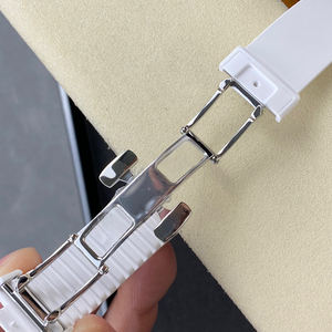 Montre de luxe personnalisée pour homme et femme, boîtier octogonal en céramique, cadran rayé rose, affichage de la date, montre sport, montre intemporelle - Product Image 6