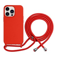 Coques de téléphone en silicone liquide avec cordon réglable pour iPhone 18 17 16 15 14 13 12 11, coque arrière antichoc