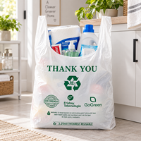 Sac compostable écologique avec poignée, réutilisable, transparent, pour l'emballage alimentaire et les collations