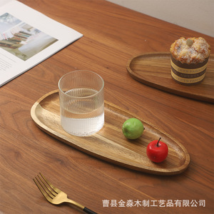 Solid Wood <b>Tray</b> Irregular Shape Acacia Wood Varnish Serving Plate For <b>Snacks</b> Tea Drinking Household Use - Product Image 4