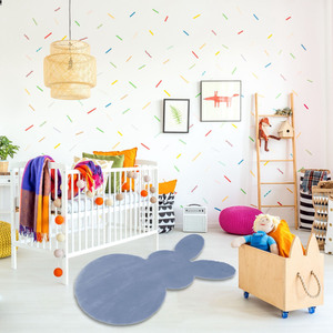 Solid Color Faux Rabbit <b>Fur</b> Rug Novelty Shape Machine Washable For Kids Bedroom Living Room American Style - Product Image 4