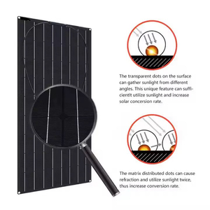 Panneau Solaire Photovoltaïque Flexible 100% 50W/100W Noir Monocristallin 22,5% d'Efficacité 1000x600mm Taille Cellule 125mmx125mm pour <span class=keywords><strong>Camping</strong></span>-<span class=keywords><strong>car</strong></span> - Product Image 6