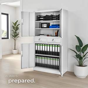 Armoire de classement avec 2 tiroirs, <span class=keywords><strong>fermeture</strong></span> avec 4 serrures à came de sécurité, chacune avec deux clés - Product Image 2