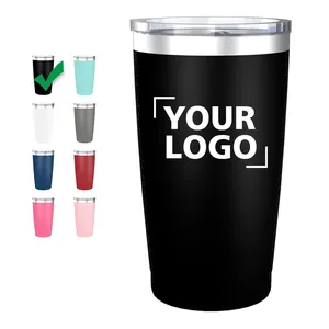 Custom 20 30 oz double wall vacuum insulated tumbler vacuum cup 304 stainless steel coffee mug with lid