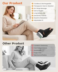 Masajeador de Pies Inalámbrico con Compresión de Aire y Calor, Botas de Masaje para Tobillos con Bolsa de Aire Calefactable Recargable por USB y Logotipo Personalizado - Product Image 3