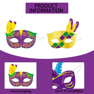 Mascarillas venecianas con purpurina para fiesta de Halloween, novedad de 2023 - Product Image 2
