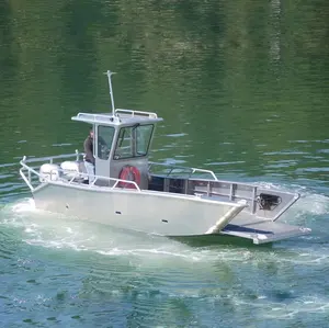 8m alumínio desembarque barco com motor externo