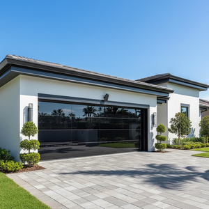 Portes <span class=keywords><strong>de</strong></span> <span class=keywords><strong>garage</strong></span> en aluminium résidentielles fabriquées en Chine par Sunnysky, pour usage domestique, résistantes aux ouragans, automatiques, <span class=keywords><strong>de</strong></span> sécurité, à ouverture par le haut - Product Image 1