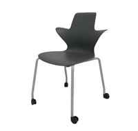 Chaise de conférence mobile empilable en acier robuste de 150 kg, style contemporain, pour hôpital et bureau à domicile