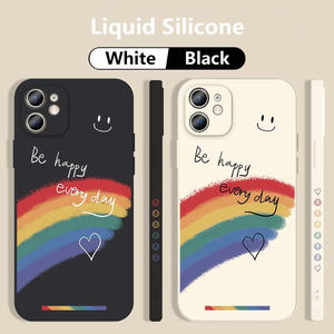 Smile Rainbow Soft TPU <span class=keywords><strong>coppia</strong></span> <span class=keywords><strong>Cover</strong></span> custodia in Silicone liquido <span class=keywords><strong>per</strong></span> iPhone 11 12 13 Pro Max X XR XS Max - Product Image 3