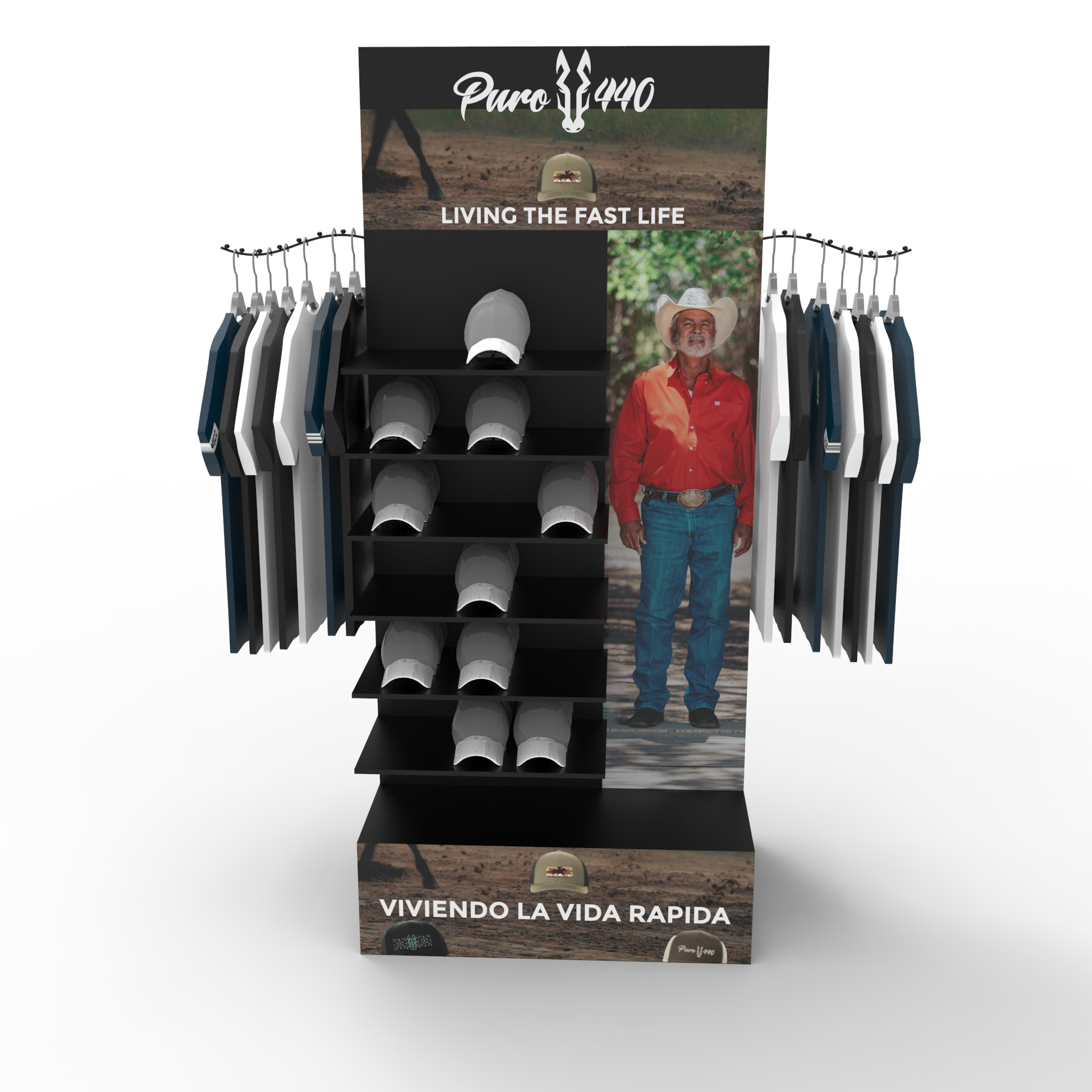 Customizable Baseball Cap Metal Layer Clothing Hook Display Rack for Hat Display Racks in Commercial Supermarkets — view 3