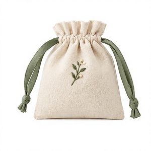 Sac à cordon en coton avec logo personnalisé, disponible en plusieurs couleurs, pour bijoux et cadeaux - Product Image 6