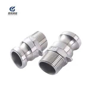 1" Type F 316 stainless steel camlock fittings adapter male x male NPT BSP thread pipe fittings