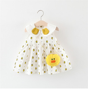 Vestidos de Fiesta de Moda de Estilo Europeo para Niñas, Vestidos de Dibujos Animados de Patos para Niñas - Product Image 1