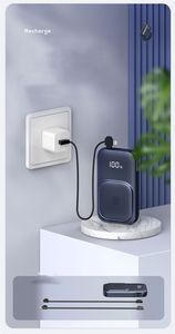 Cb ul saso giấy chứng nhận PD 22.5W xách tay 10000mAh ngân hàng điện 15W từ sạc không dây pin xây dựng trong ngân hàng điện cáp - Product Image 5