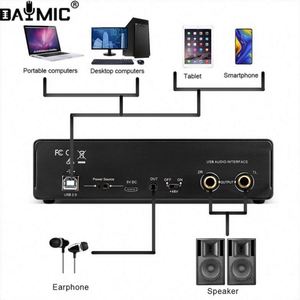Aoshen, equipo de grabación de computadora de 2 vías, interfaz de <span class=keywords><strong>audio</strong></span> USB de canto para computar tarjeta de sonido, interfaz de estudio - Product Image 4