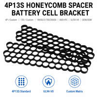 Support de cellule de batterie en nid d'abeille ABS PC 4P13S personnalisé, ignifuge et antichoc pour pack cylindrique 18650