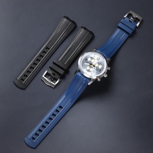 Bracelet de montre de luxe FKM Bracelets de montre en caoutchouc à extrémité incurvée Bracelet de montre 20mm pour <span class=keywords><strong>Omeg</strong></span> a Seamaster 300 Bracelet de montre - Product Image 4