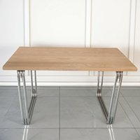 Pieds de table rectangulaires en acier inoxydable robustes, pieds de support pour bureau d'ordinateur et table à manger, design double ligne