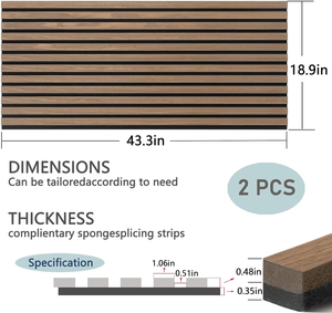 Panneaux acoustiques modernes Kasaro Fashional, insonorisés, en bois massif, Akupanel, à lattes, pour usage de bureau, décoration intérieure, mur - Product Image 2
