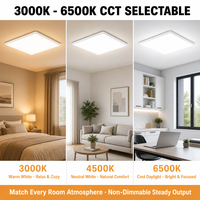 Plafonnier LED carré encastré OEM 11,61-12 pouces 12W 2600LM, télécommande CCT réglable, ultra-plat 0,98 pouces, 220V-240V, certifié CE UKCA
